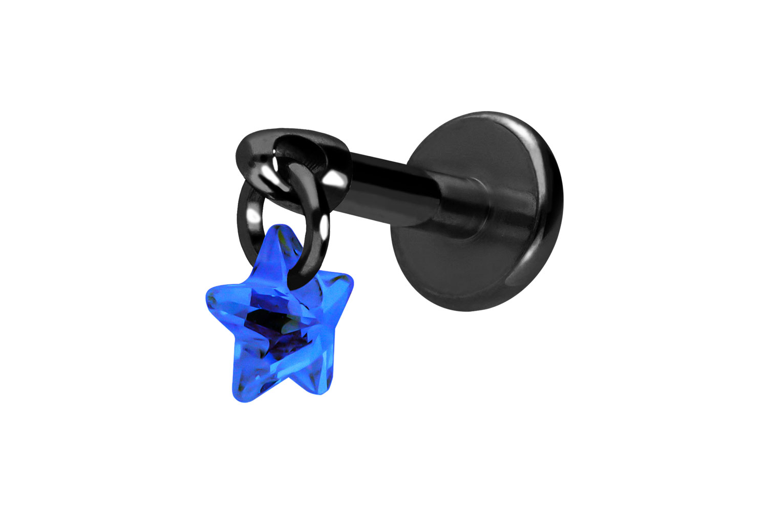 Titan Labret Piercing mit Innengewinde KRISTALLSTERN